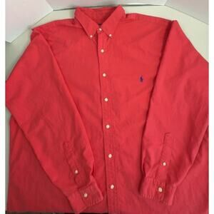 NEW Men' Ralph Lauren Button-down Feather Weight Twill Shirt Classic Red LT 0014